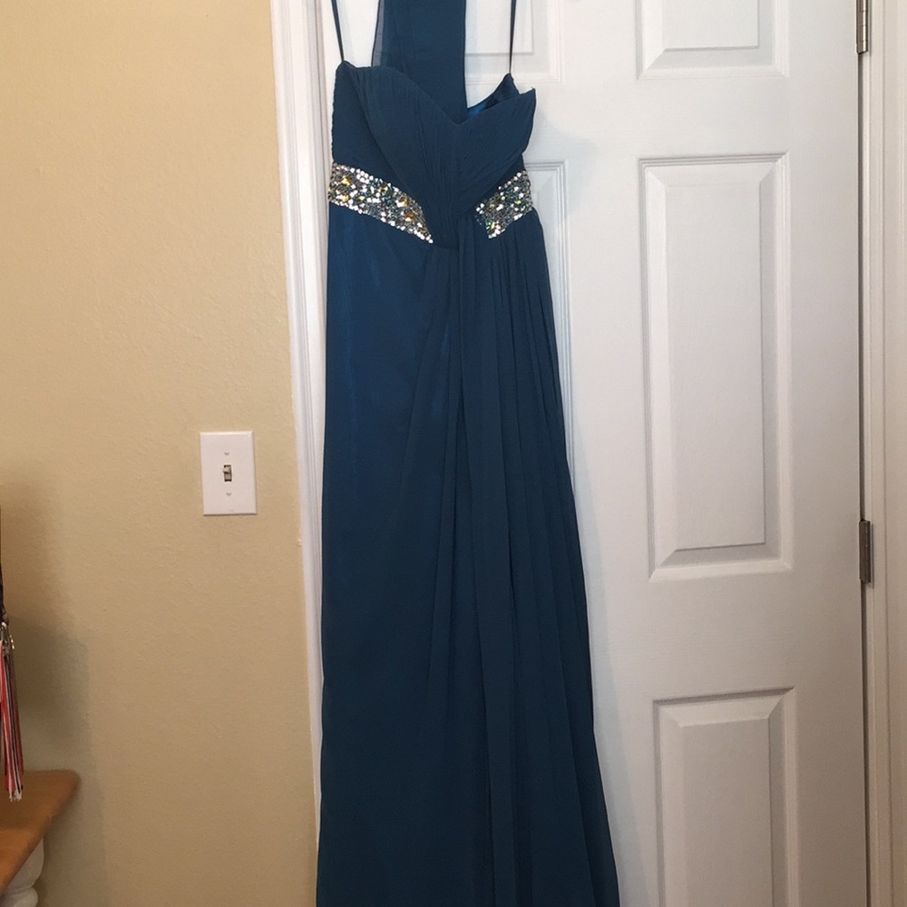 Floor length strapless dress